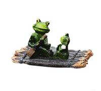 Floating Frog Garden Statue Decorative Resin Pond Ornament Handcrafted Water Feature Outdoor Indoor Decor For Garden Patio Courtyard Pool Landscape(Frog on a raft)