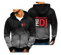 FLOATING Full Zip Up Hoodie PRO DJ, Hooded Sweatshirt Jackets, Comfortable Hooded Top for Adult Running-Grey||L