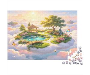 Floating Garden 1000 Piece Jigsaw Puzzle Paper for Adults Pastoral Landscape Jigsaw Puzzle for Family Home Decoration Relaxation Gift 70x50cm/1000pcs