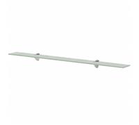 Floating glass shelf 100x20cm Clear 8mm Tempered Safety Glass Zinc Brackets Pair