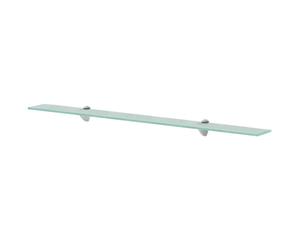 Floating Glass Shelf Clear 100x10cm 8mm Tempered Glass 2pcs Zinc Brackets 10kg