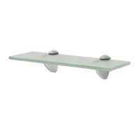 Floating glass shelf Clear 30x10cm 8mm Tempered Safety Glass Zinc Brackets 2pcs