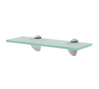 Floating Glass Shelf Clear 30x20 cm 8mm Tempered Safety Glass - 2pcs Zinc Clips