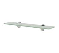 Floating Glass Shelf Clear 50x10cm 8mm Tempered Glass Zinc Alloy Clips 10kg Pair