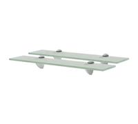 vidaXL 2x Floating Shelves Glass 50x10cm 8mm Wall Mounted Shelf Display Stand