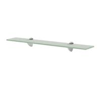 Floating Glass Shelf Clear 60x10cm Tempered 8mm Zinc Clips 10kg Modern Bathroom