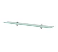 Floating Glass Shelf Clear 70x20cm Tempered 8mm Zinc Clip Brackets 2pcs 10kg Max