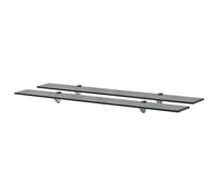 vidaXL Floating Shelves 2 pcs Glass 90x20 cm 8 mm, Black