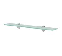 Floating Glass Shelf Clear Tempered 8 mm Safety Glass 60x20cm 2-Pack Zinc Clips