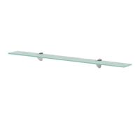 Floating glass wall shelf 90x10cm Clear Tempered 8mm Zinc Brackets 2pcs EasyFit