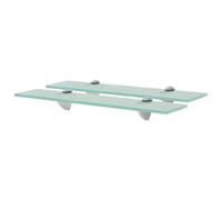 Floating Glass Wall Shelf Clear 50x10 cm 8mm Tempered Safety Glass 10 kg Modern