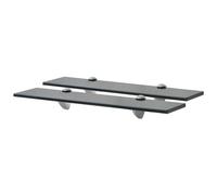 Floating glass wall shelf Clear 50x10cm 8mm Tempered Safety Glass Zinc Clips 2pc