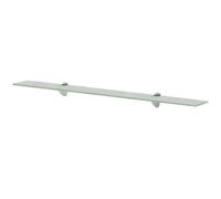 Floating Glass Wall Shelf Clear 90x20cm 8mm Tempered Safety Glass Zinc Brackets