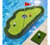 Floating Golf Green for Pool, Pool Golf Game Putting Green Mat with Ball Retriever & Anti-Drift Ropes, Floating Golf Putting Turf Game Set for Party and for Golf Enthusiasts to Practice