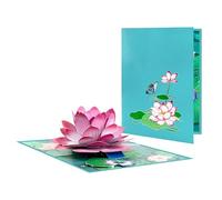 Floating Grace Pink Lotus 3D Pop Up Greeting Card