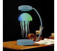 Floating Gradient Jellyfish Lamp Magnetic Levitating Night Light 360° Spinning in The Air Freely Decorative Lamps for Home Office