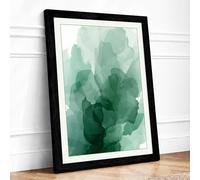 Floating Greens Minimalist Framed Wall Art Print A3 (42×29.7cm) Black, Wall Decor for Living Room, Bedroom, Office & Home, Ready to Hang, Art Gift