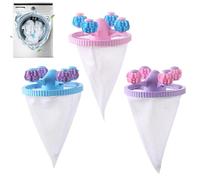 Floating Hair Filtering Mesh Removal, Hair Catcher Washer Machine, 3X Conical Mesh Bag For Lint Filter, Reusable Floating Hair Filtering Mesh Removal Lint Cleaning Tool For Laundry