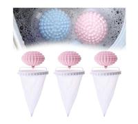 Floating Hair Filtering Mesh Removal,Reusable Washing Machine Hair Filter Cleaning Mesh Bag,Lint Catcher for Pet Hair Remover for Laundry,Lint Catcher for Washing Machine Wool Device (Pink 3PC)