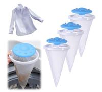 Floating Hair Filtering Mesh Removal with Silicone Sticky Ball Upgrade Lint Catcher for Washing Machine Reusable Pet Hair Catcher Mesh Bag Laundry Hair Filter Cleaning Ball (Blue)