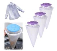 Floating Hair Filtering Mesh Removal with Silicone Sticky Ball Upgrade Lint Catcher for Washing Machine Reusable Pet Hair Catcher Mesh Bag Laundry Hair Filter Cleaning Ball (Purple)