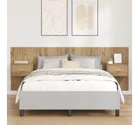 Floating Headboard with Cabinets Artisan Oak 217x32.5x80cm Engineered Wood Wall