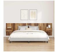 Floating Headboard with Cabinets Artisan Oak 297x32.5x80cm Engineered Wood-Wall.