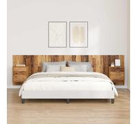 Floating Headboard with Cabinets Artisan Oak Engineered Wood 297x32.5x80cm Slim