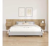 Floating Headboard with Cabinets Artisan Oak Engineered Wood 297x32.5x80cm Wall