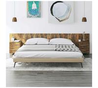 Floating Headboard with Cabinets Smoked Oak 200x1.5x80cm Engineered Wood Modern
