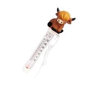 Floating Highland Cow Pool Thermometer, Large Display Easy Read Water Thermometer with Tether Rope for Hot Tub, Spa, Indoor Outdoor Pools and Aquariums