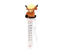 Floating Highland Cow Pool Thermometer, Large Display Easy Read Water Thermometer with Tether Rope for Hot Tub, Spa, Indoor Outdoor Pools and Aquariums