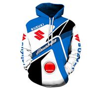 FLOATING Hoodie Men's SU.ZU.KI Sweatshirt, Long Sleeve Pullover Sport Lightweight Tops with Pocket-B||3XL