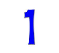 Floating HOUSE NUMBER 'Celtic' 1 | 3 Sizes (15cm/5,9'', 20cm/7,8'', 25cm/9,8'') | incl. hidden fixings & fitting instructions | modern look | easy to fit, Colour:Blue, Size:25cm / 9.8' / 250mm