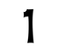 Floating HOUSE NUMBER 'Celtic' 1 | 3 Sizes (15cm/5,9'', 20cm/7,8'', 25cm/9,8'') | incl. hidden fixings & fitting instructions | modern look | easy to fit, Colour:Black, Size:15cm / 5.9' / 150mm