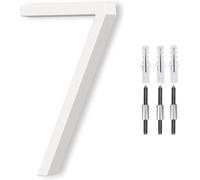 Floating House Number White Metal Modern House Numbers Mailbox Decor Number with Nail Set 911 Visibility Signs 6" White Large 7