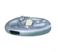 Floating Ice Cooler Bar Inflatable with 9 Secure Compartments Designed for Pool Parties Beach Days and Outdoor Water Time (black)