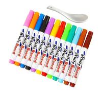 Floating Ink Art Pens - Twelve Tone Waterpaint Marker Kit, Imagination Water Splatter Spoon Accessory, Vivid DIY Illustration Pack