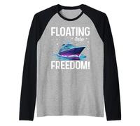 Floating Into Freedom Cruise Vacation Design Raglan Baseball Tee
