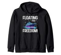 Floating Into Freedom Cruise Vacation Design Zip Hoodie