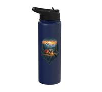 Floating Island Camping Tent Nature Camper Camp Mountains Stainless Steel Insulated Water Bottle