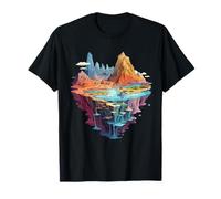 Floating Island Fantasy Mountain Landscape Artwork T-Shirt