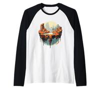 Floating Island Fantasy Surreal Landscape Raglan Baseball Tee