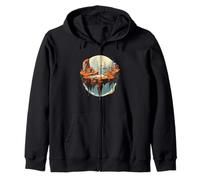Floating Island Fantasy Surreal Landscape Zip Hoodie
