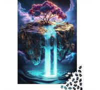 Floating Island Waterfall 1000 Piece Jigsaw Puzzle Jigsaw Puzzle for Adults Paper Puzzle Night Relaxation Home Decor Gift 38x26cm/1000pcs