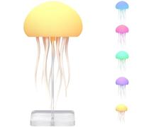 Floating Jellyfish Light Lamp - Voice Control RGB Gradient Moving Tentacles Flying Jelly Fish Bedside Table Lamp - Rechargeable Touch Sensor Hanging LED Dancing Jellyfish Night Lamps for Kids Adults