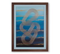 Floating Knot Minimalist Framed Wall Art Print A1 (84.1×59.4cm) Walnut, Wall Decor for Living Room, Bedroom, Office & Home, Ready to Hang, Art Gift