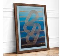 Floating Knot Minimalist Framed Wall Art Print A2 Walnut