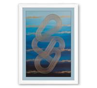 Floating Knot Minimalist Framed Wall Art Print A4 (29.7×21cm) White, Wall Decor for Living Room, Bedroom, Office & Home, Ready to Hang, Art Gift