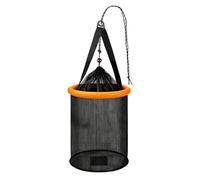 Floating Landing Net - Foldable Glue Silk Wire Cage, Portable Fish Storage Corf, Flow Creel Container, Anglers Deep Sea Nonsaline Waterways Seafood Catching Tethered Long Rope Black Green